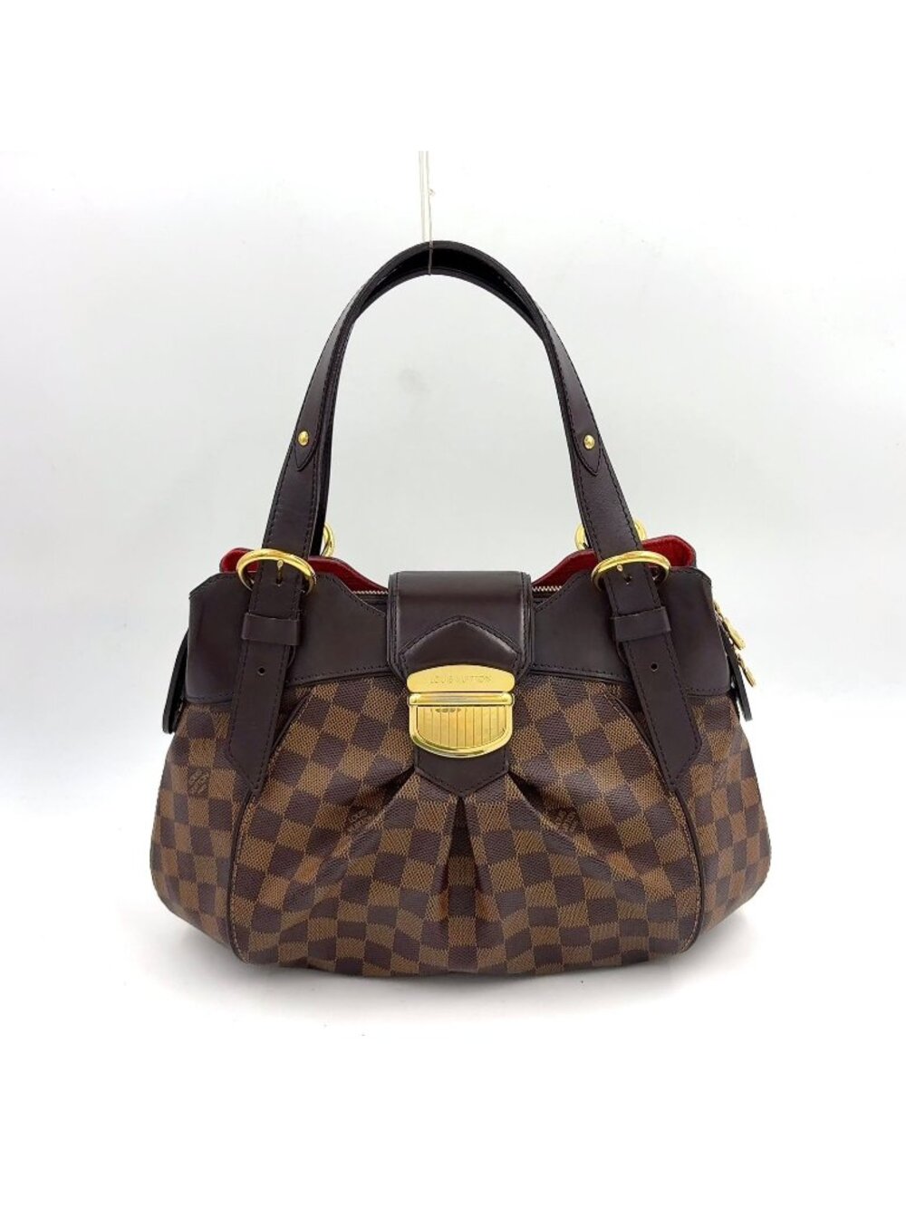 Louis Vuitton Sistina PM Damier Ebene Leather Brown Handbag Gold